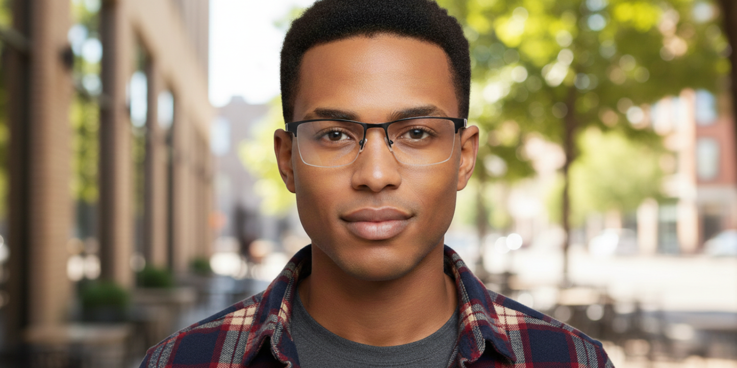 Half Rim Rectangle Classic Eyeglasses