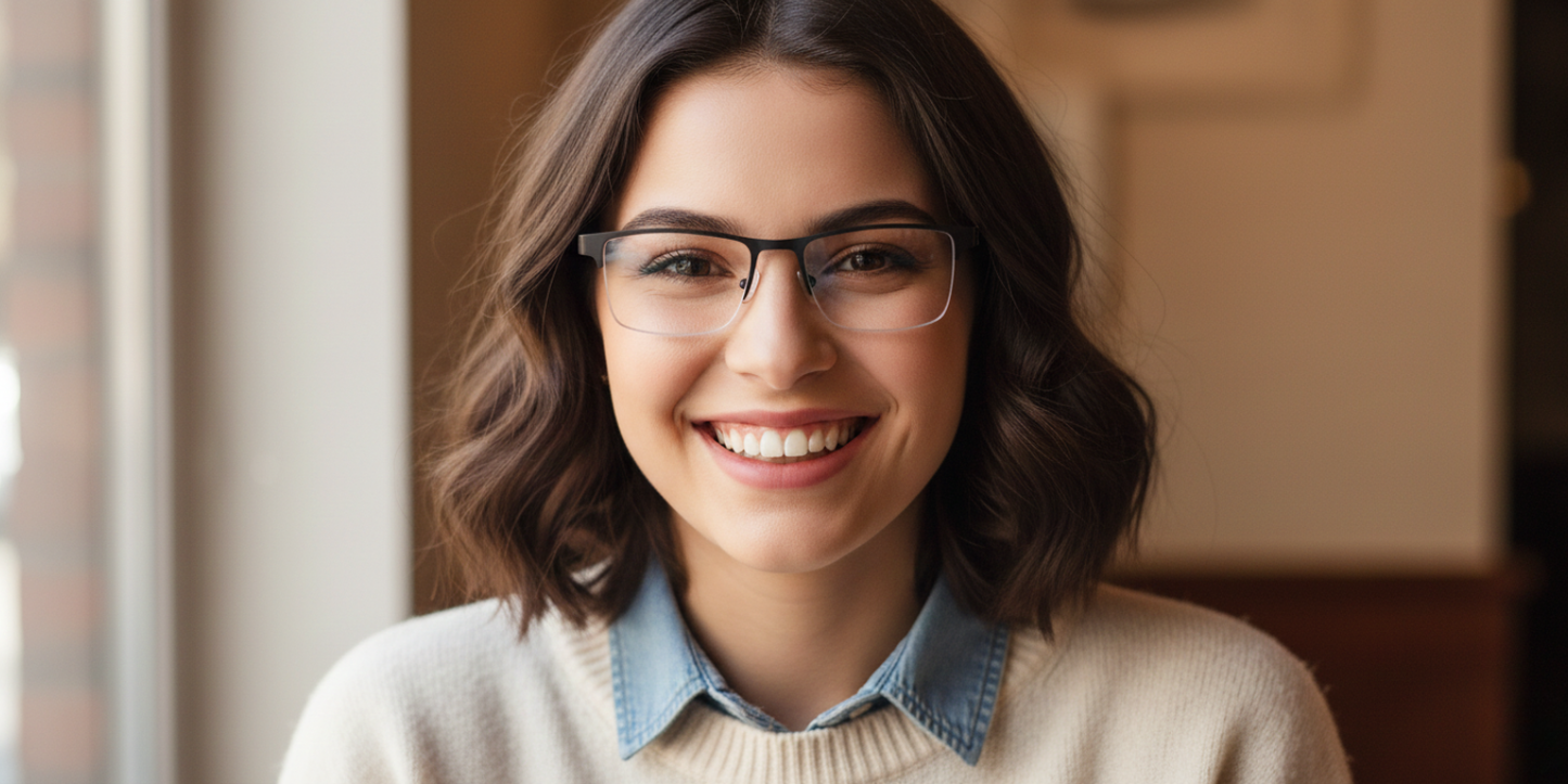 Half Rim Rectangle Classic Eyeglasses