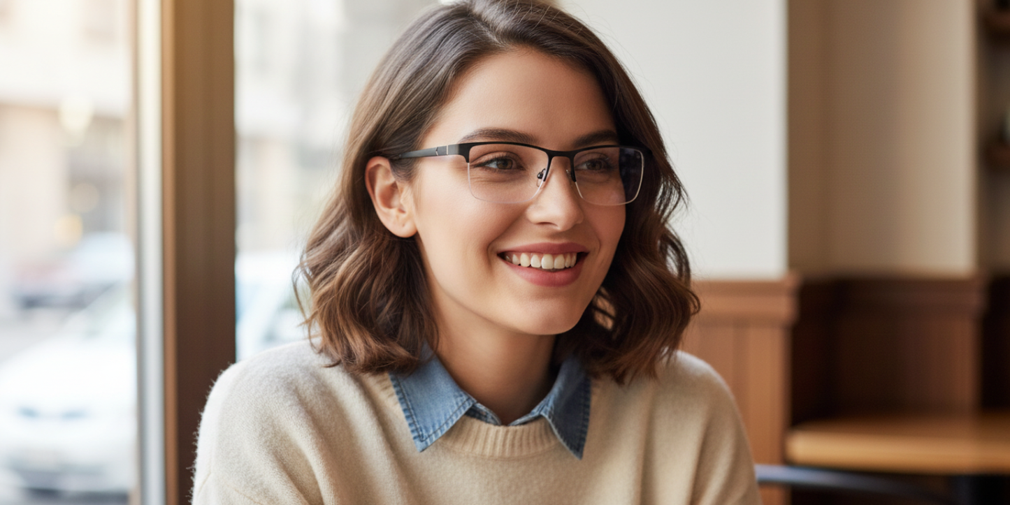 Half Rim Rectangle Classic Eyeglasses