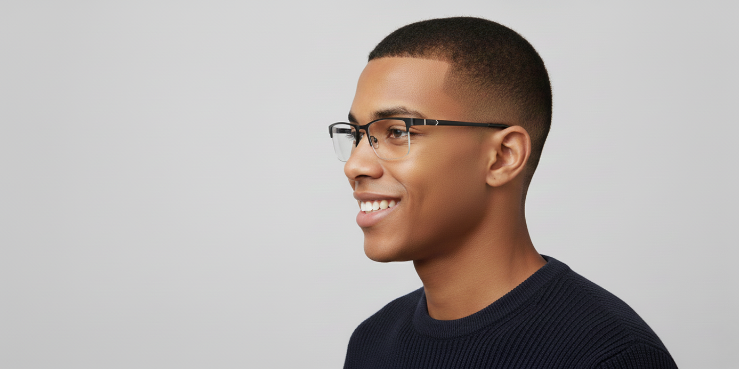 Half Rim Rectangle Classic Eyeglasses