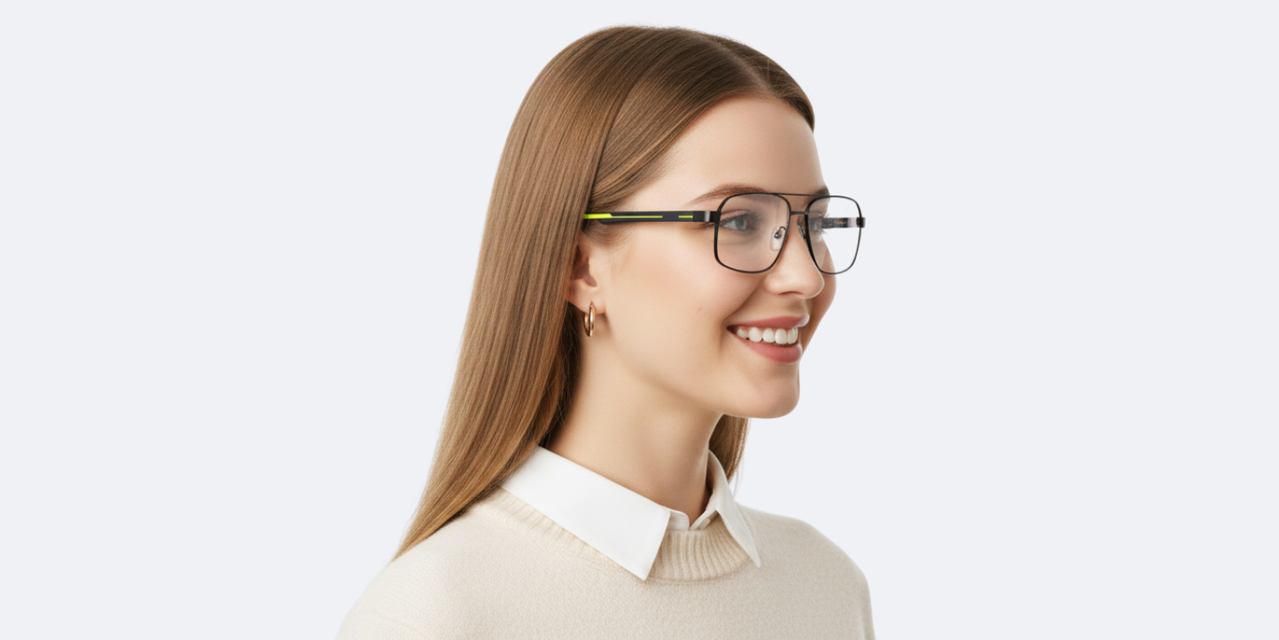 Full Rim Double Bridge Rectangle Eyeglasses