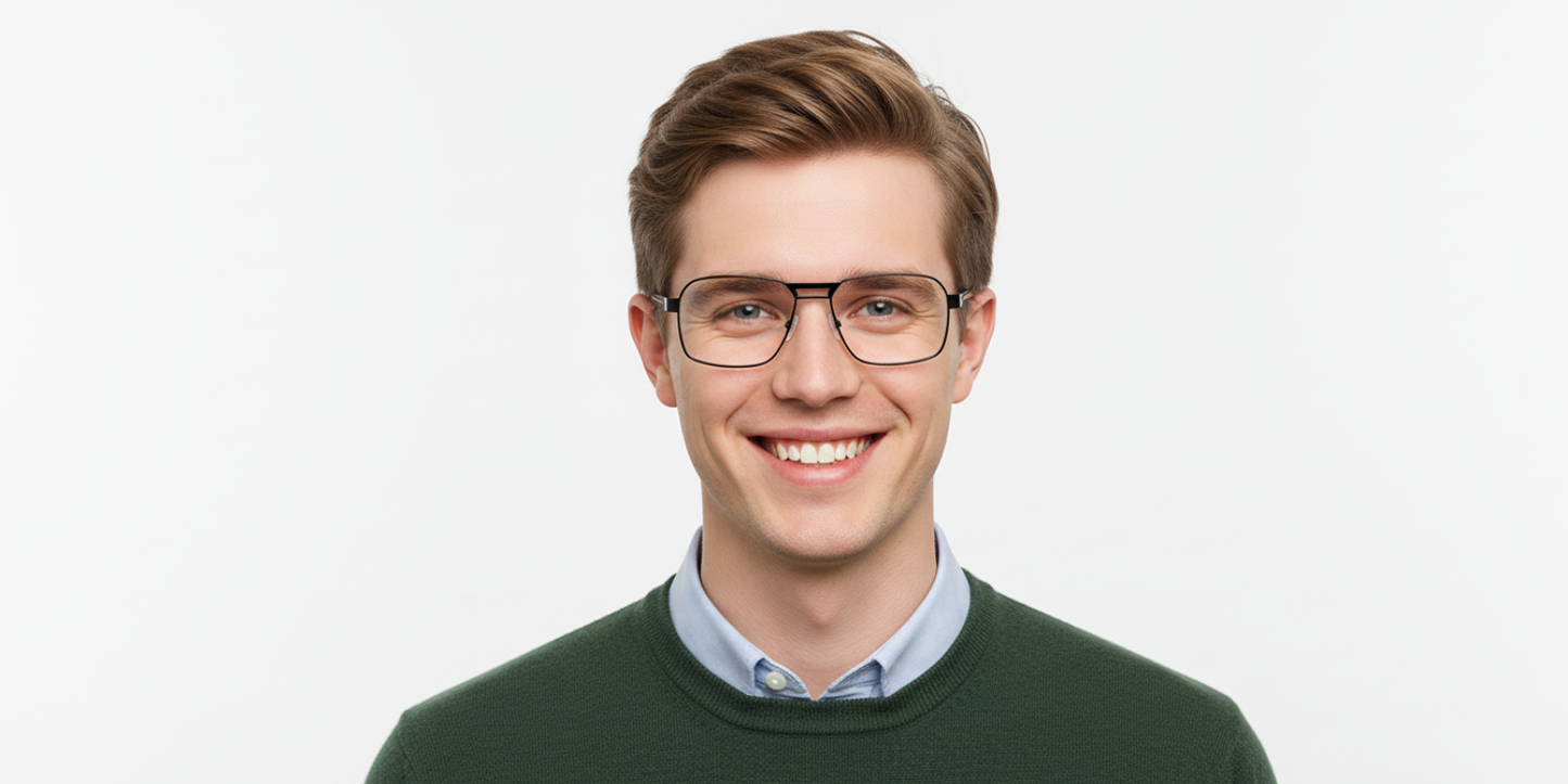Full Rim Double Bridge Rectangle Eyeglasses