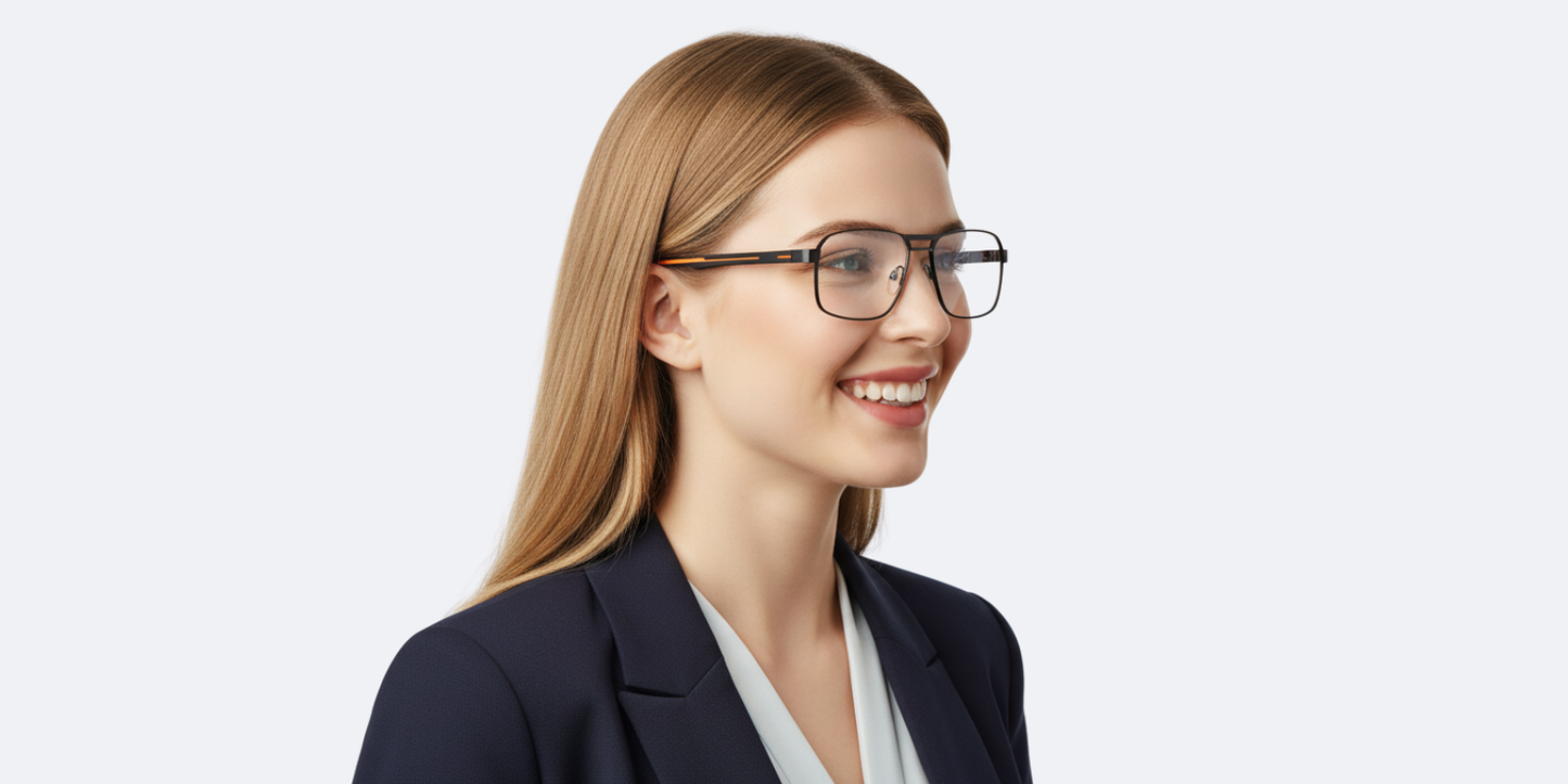 Full Rim Double Bridge Rectangle Eyeglasses