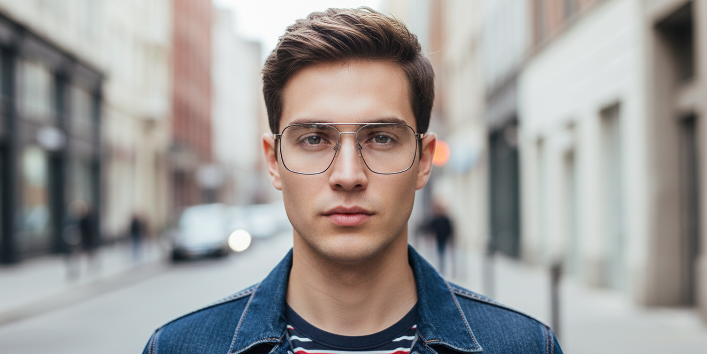 Full Rim Double Bridge Rectangle Classic Eyeglasses