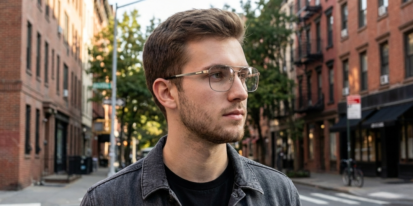 Full Rim Double Bridge Rectangle Classic Eyeglasses