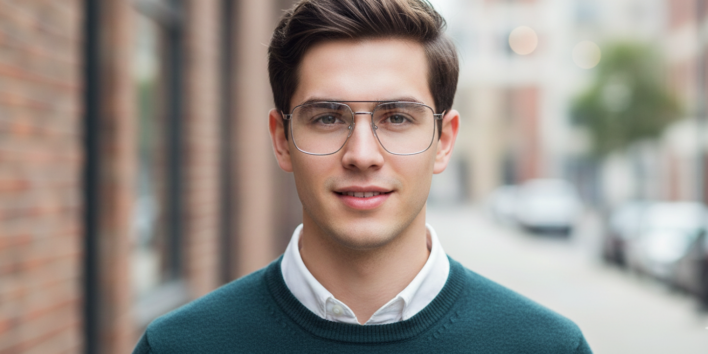 Full Rim Double Bridge Square Classic Eyeglasses