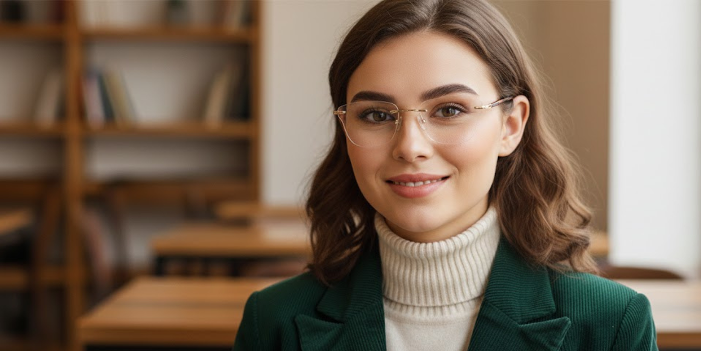Rimless Cat Eye Premium Eyeglasses