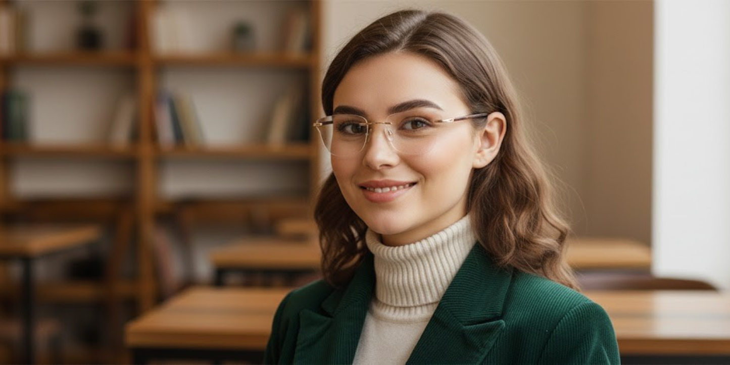 Rimless Cat Eye Premium Eyeglasses