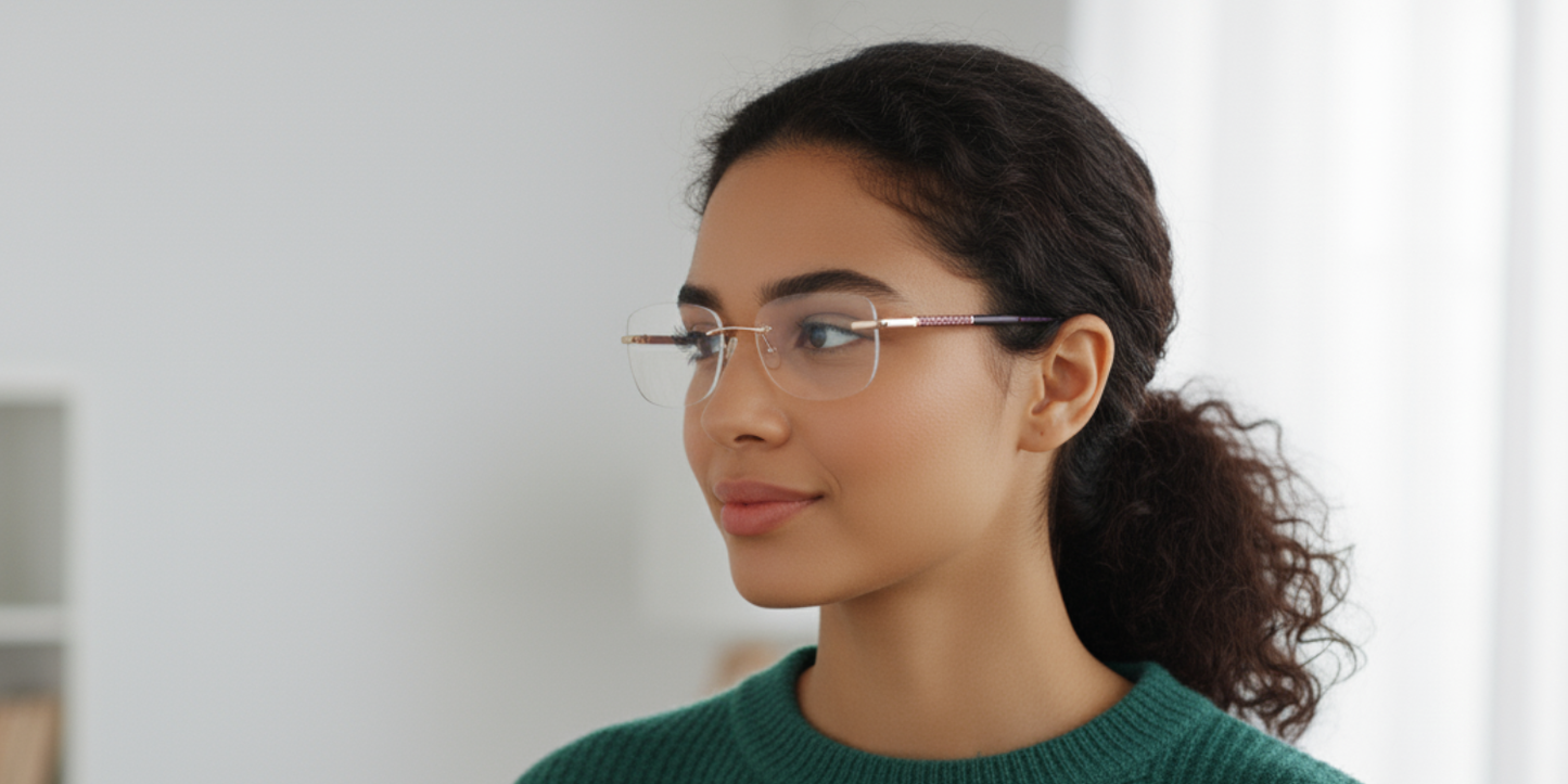 Rimless Cat Eye Premium Eyeglasses