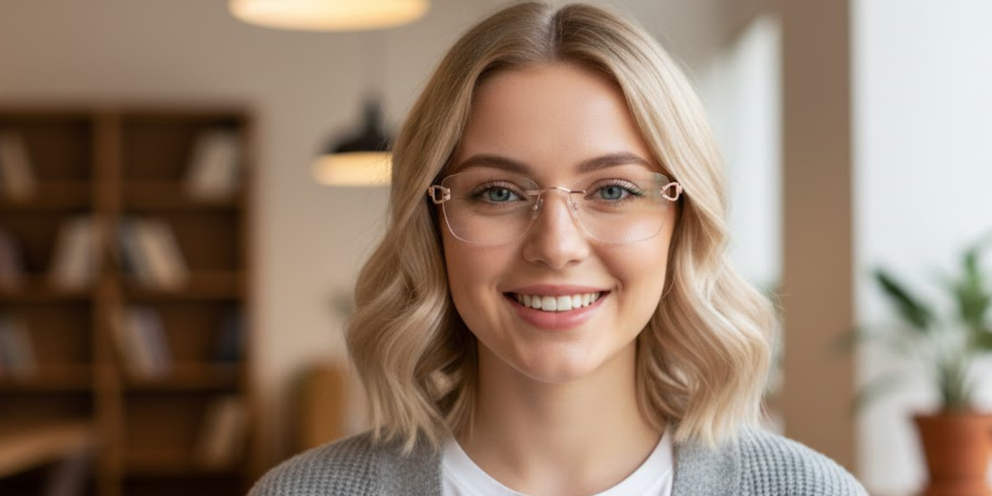 Rimless Cat Eye Premium Eyeglasses
