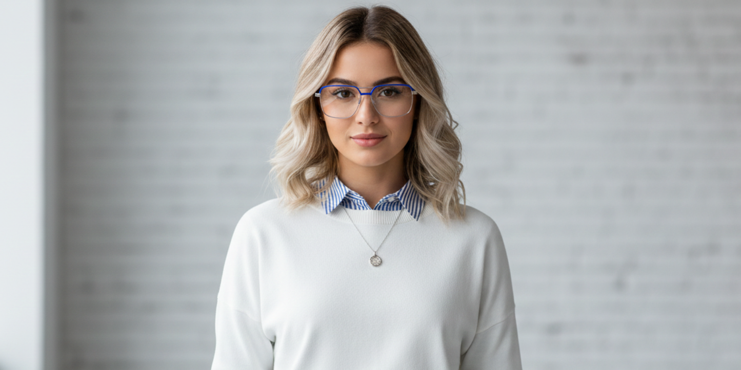 Full Rim Double Bridge Rectangle Classic Eyeglasses