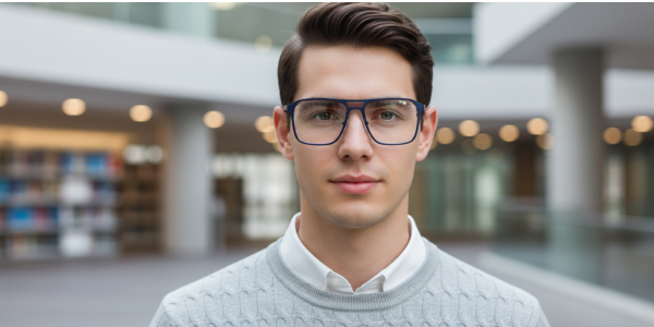 Full Rim Double Bridge Rectangle Classic Eyeglasses