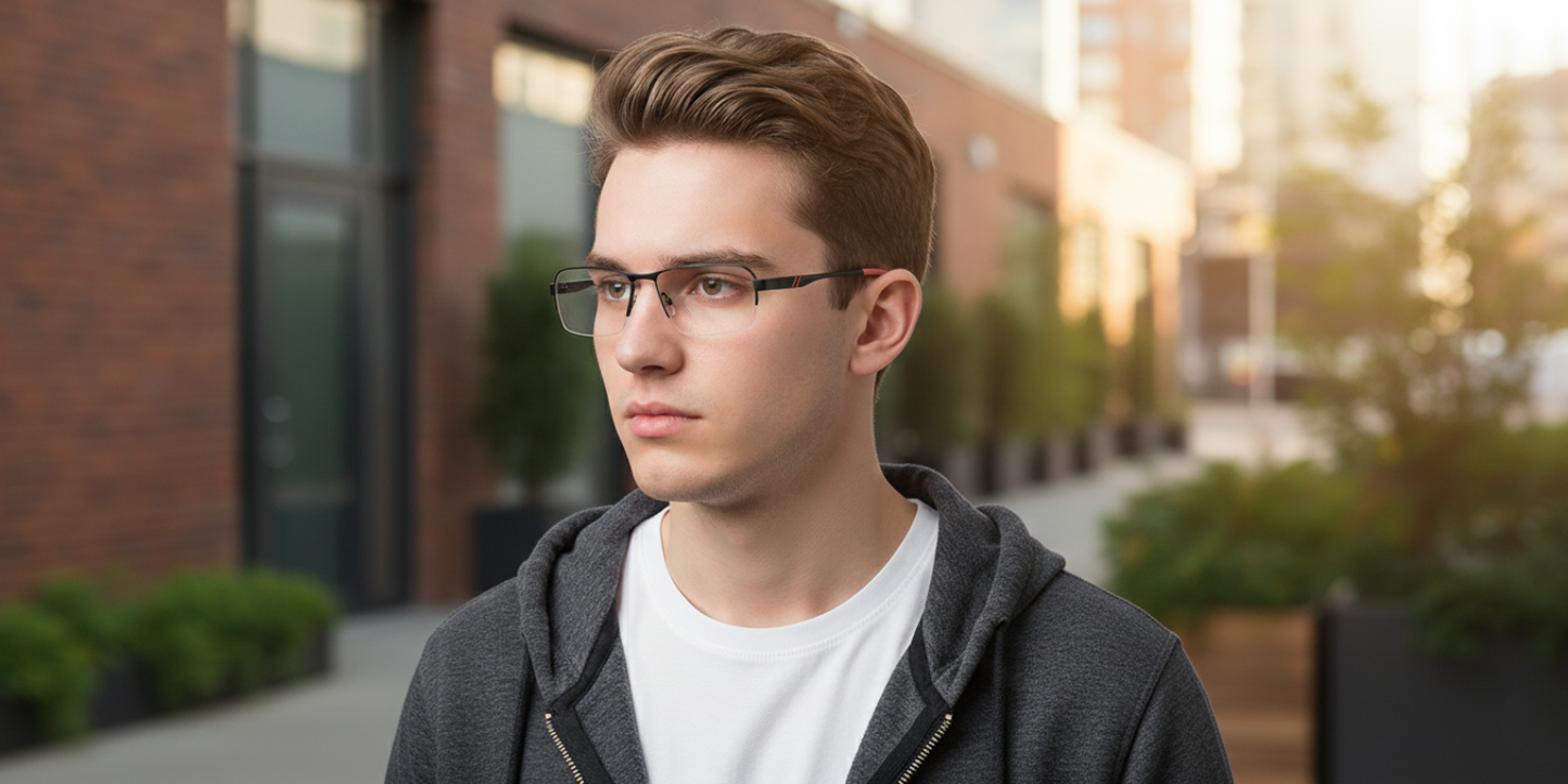 Half Rim Rectangle Classic Eyeglasses