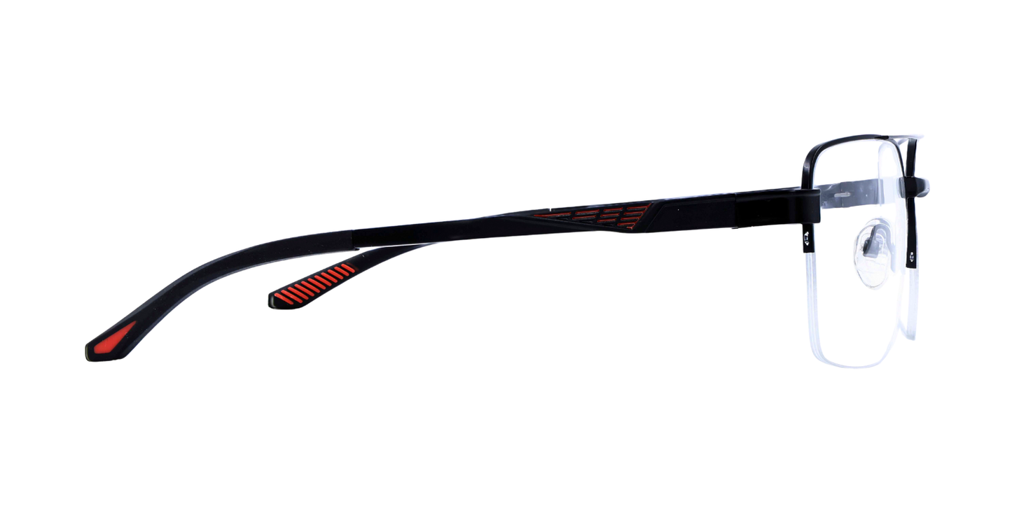 Half Rim Double Bridge Rectangle Classic Eyeglasses