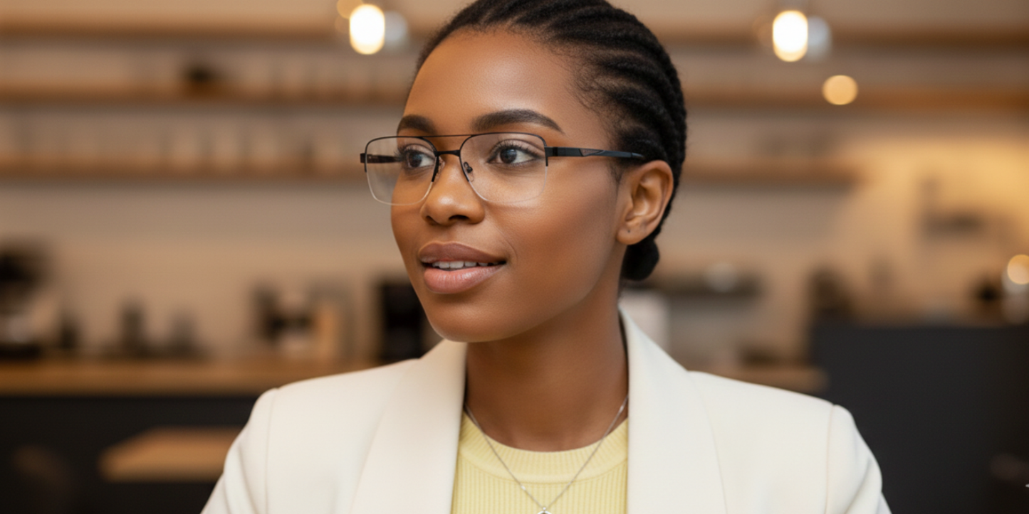 Half Rim Double Bridge Rectangle Classic Eyeglasses