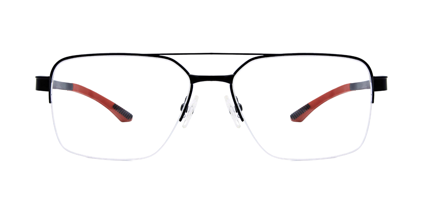 Half Rim Double Bridge Rectangle Classic Eyeglasses
