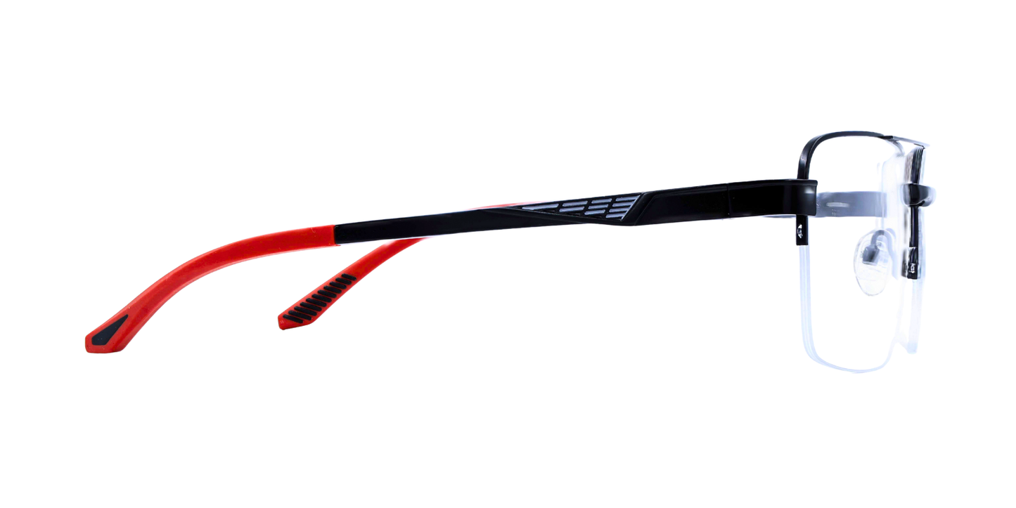 Half Rim Double Bridge Rectangle Classic Eyeglasses