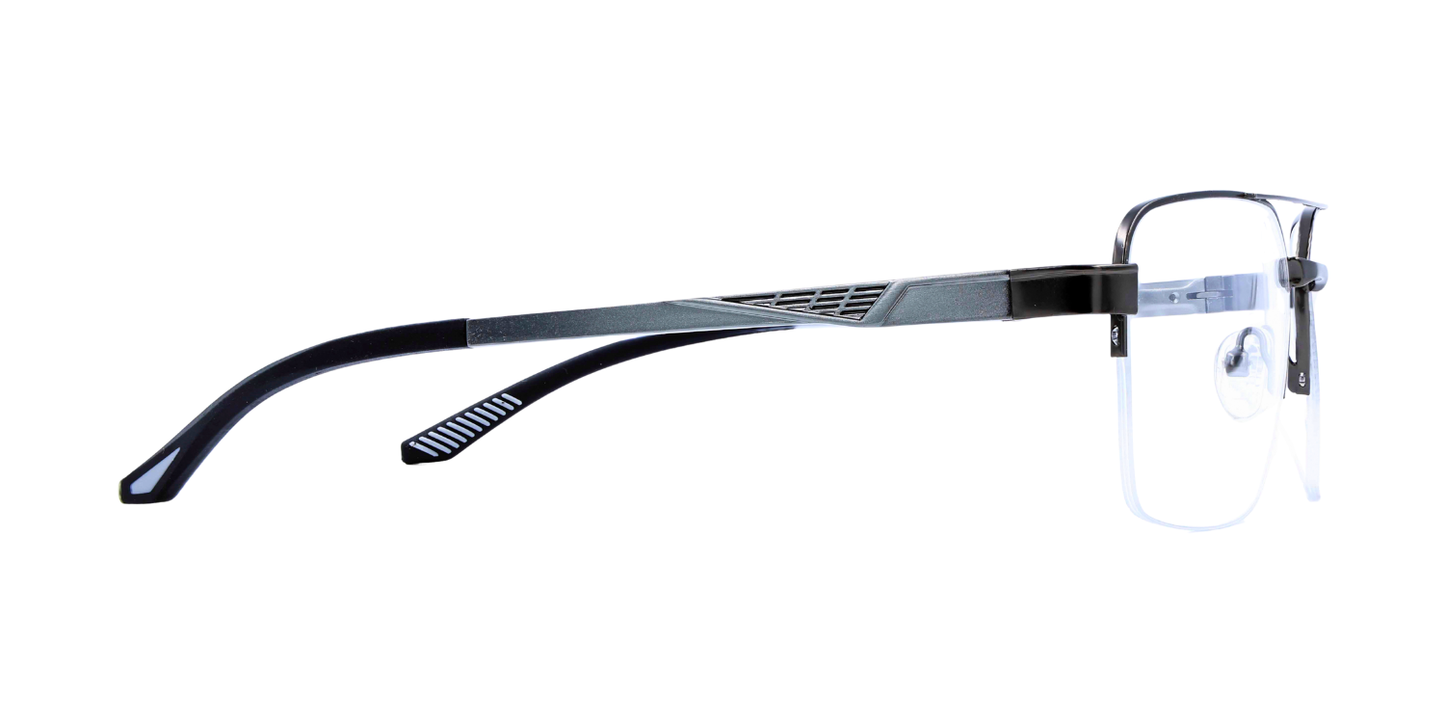 Half Rim Double Bridge Rectangle Classic Eyeglasses