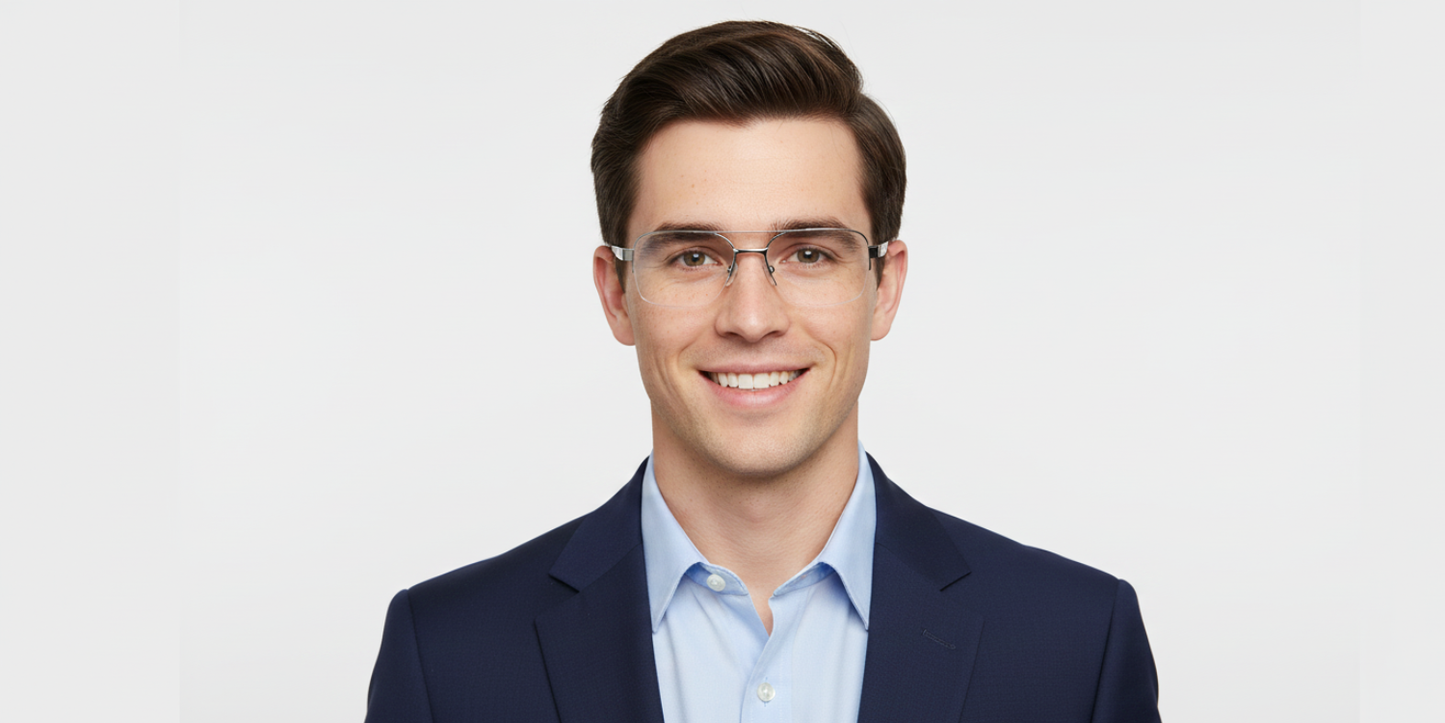 Half Rim Double Bridge Rectangle Classic Eyeglasses