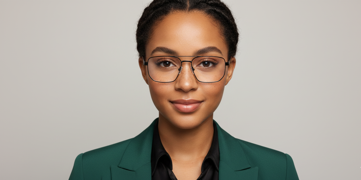 Full Rim Double Bridge Rectangle Classic Eyeglasses