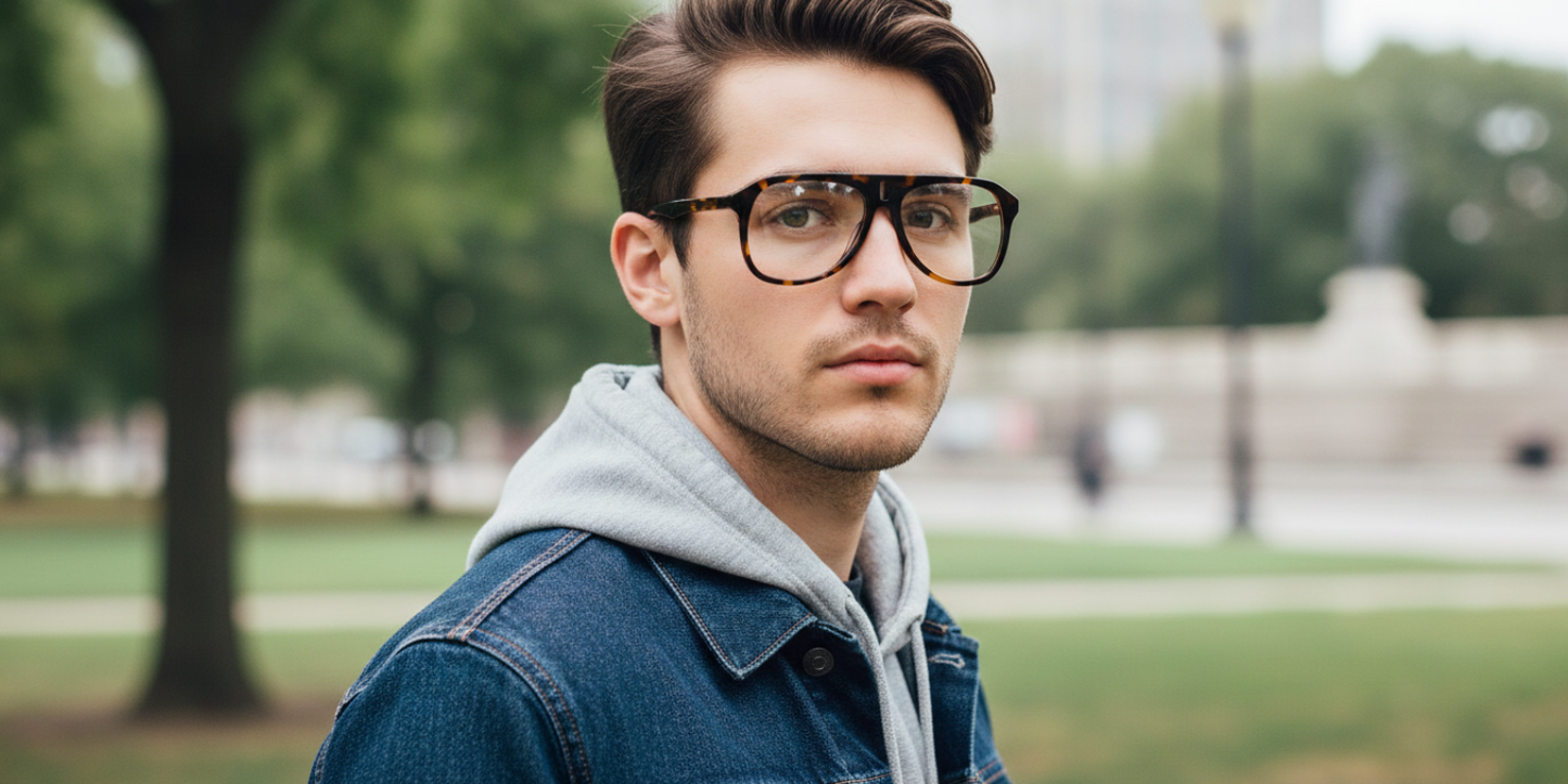 Full Rim Double Bridge Aviator Classic Eyeglasses