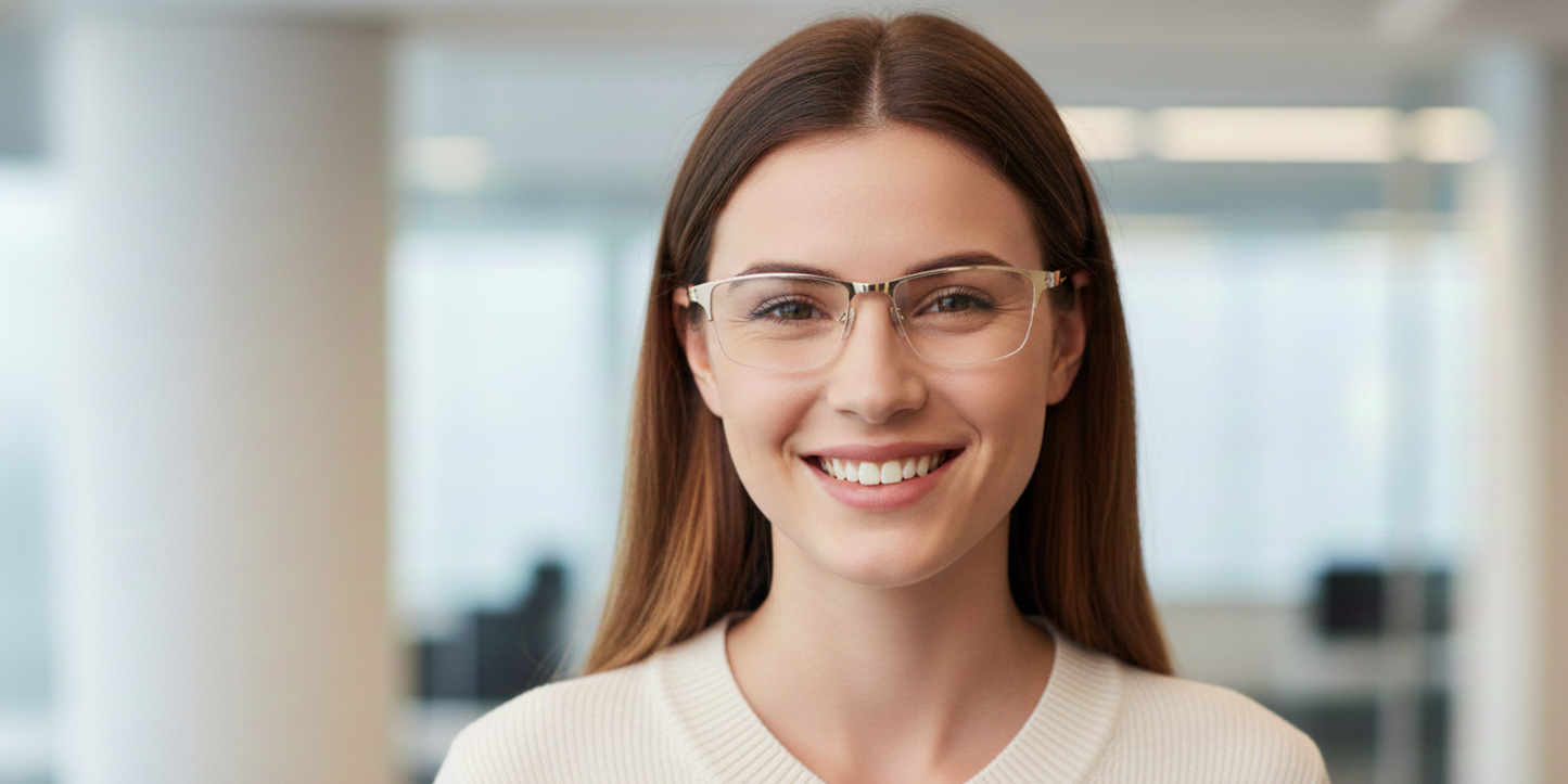 Half Rim Rectangle Classic Eyeglasses