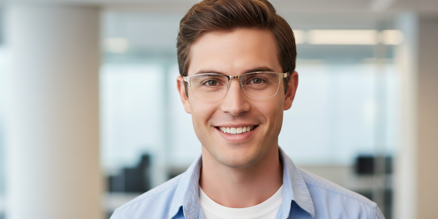 Half Rim Rectangle Classic Eyeglasses