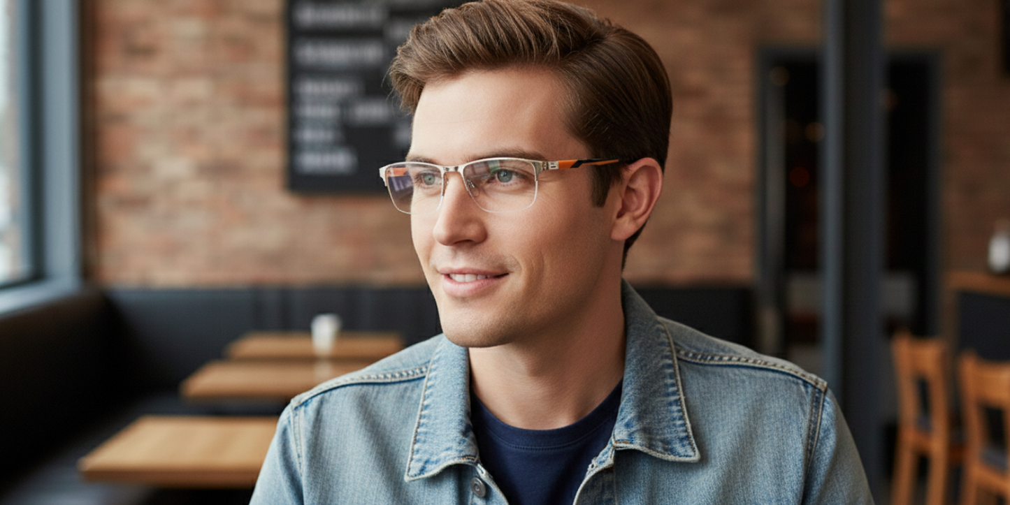 Half Rim Rectangle Classic Eyeglasses