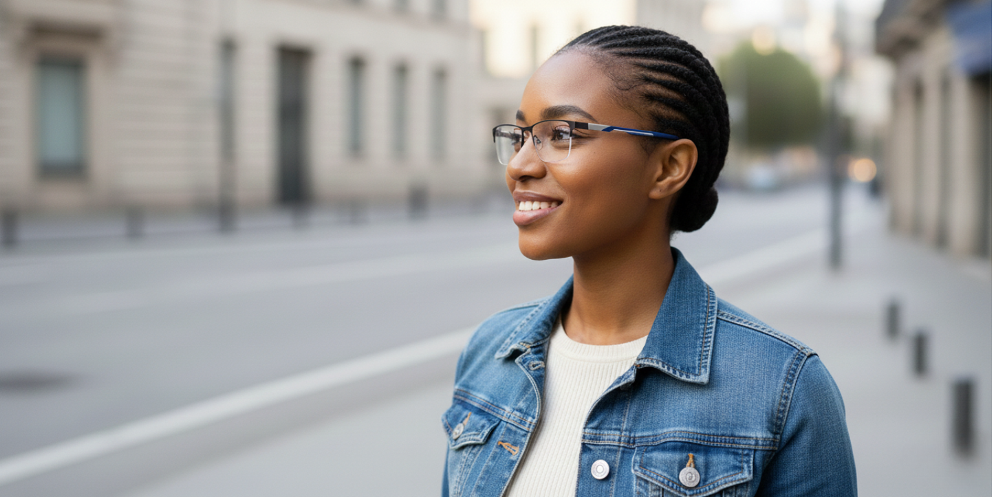 Half Rim Rectangle Classic Eyeglasses