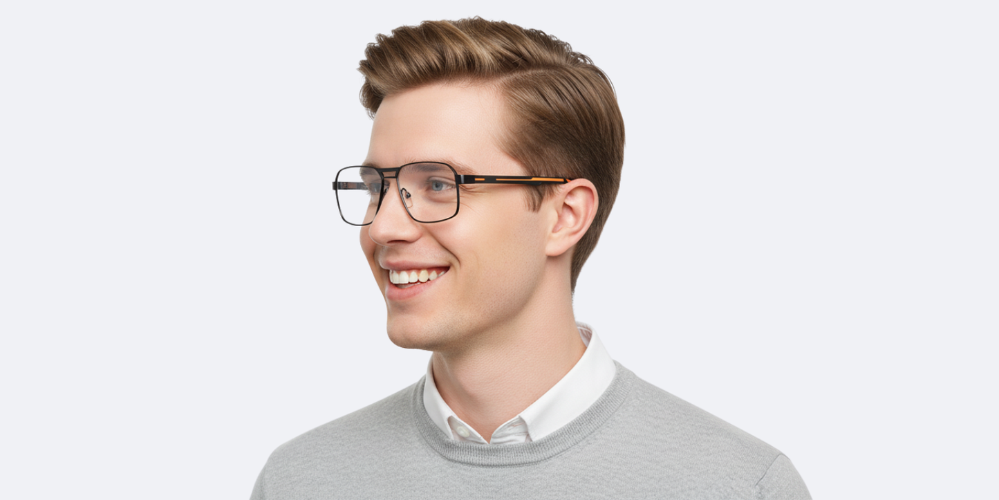 Full Rim Double Bridge Rectangle Eyeglasses