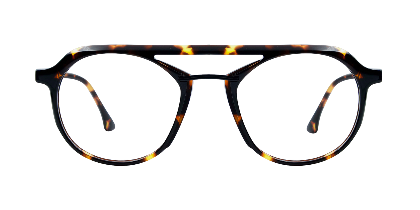 Full Rim Double Bridge Round Aviator Classic Eyeglasses