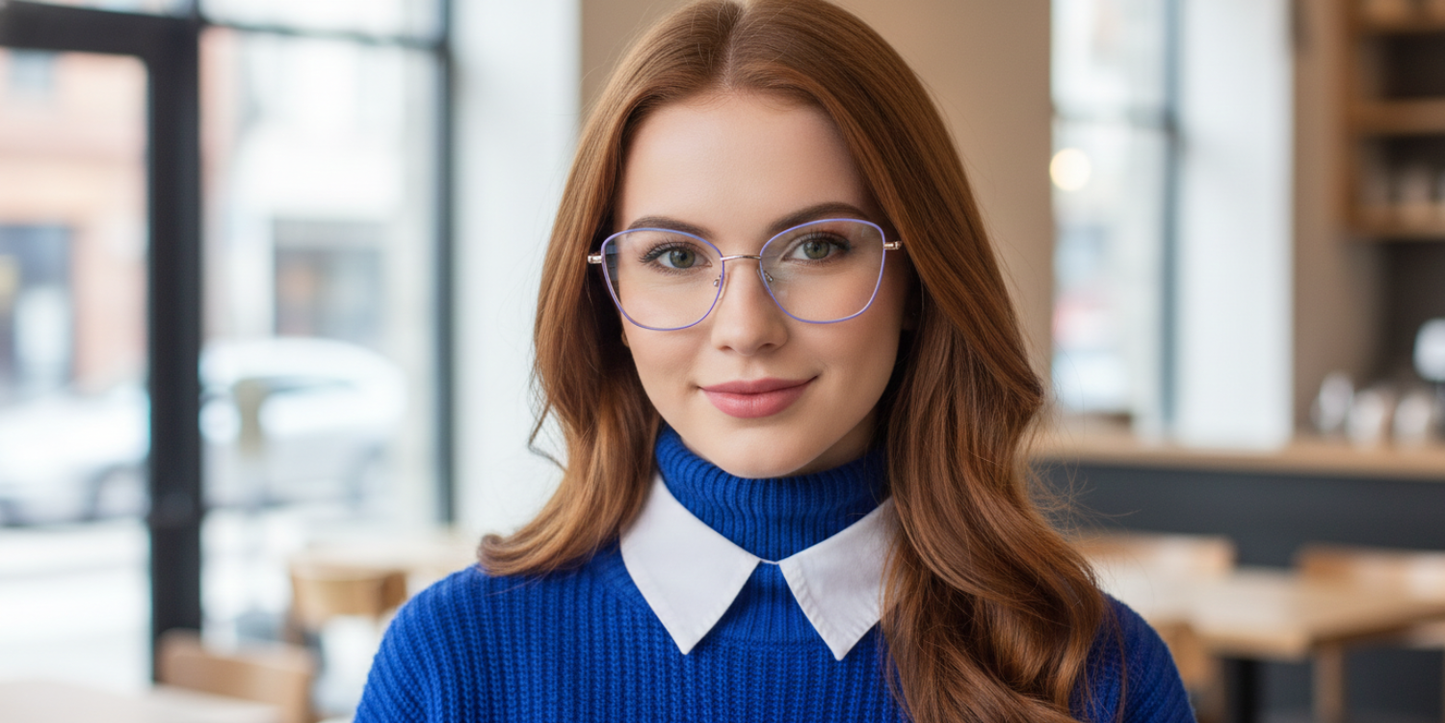 Full Rim Cat Eye Classic Eyeglasses with Sparkling Temple