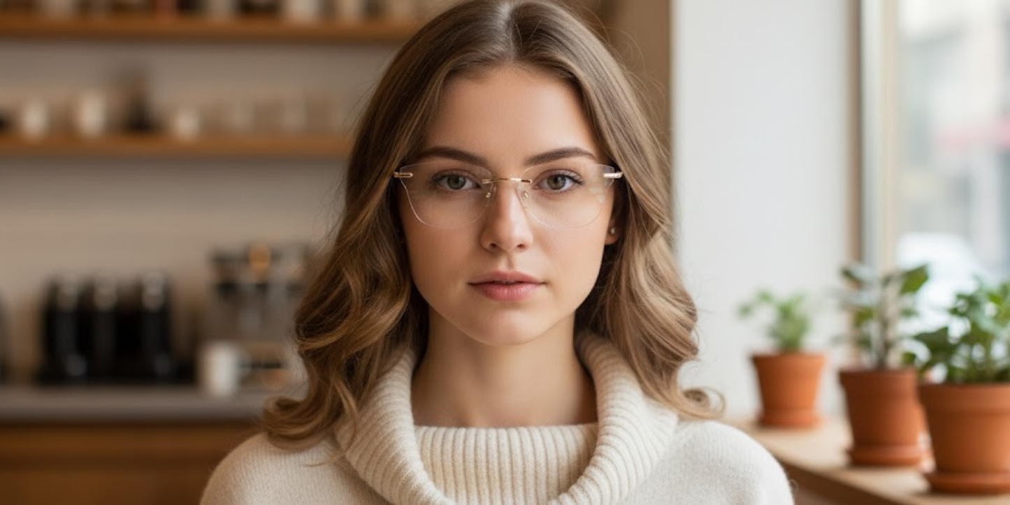 Rimless Cat Eye Premium Eyeglasses