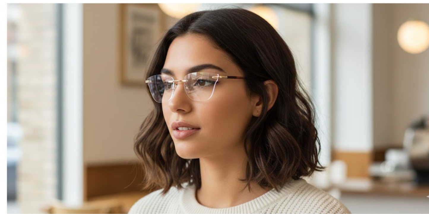 Rimless Cat Eye Premium Eyeglasses