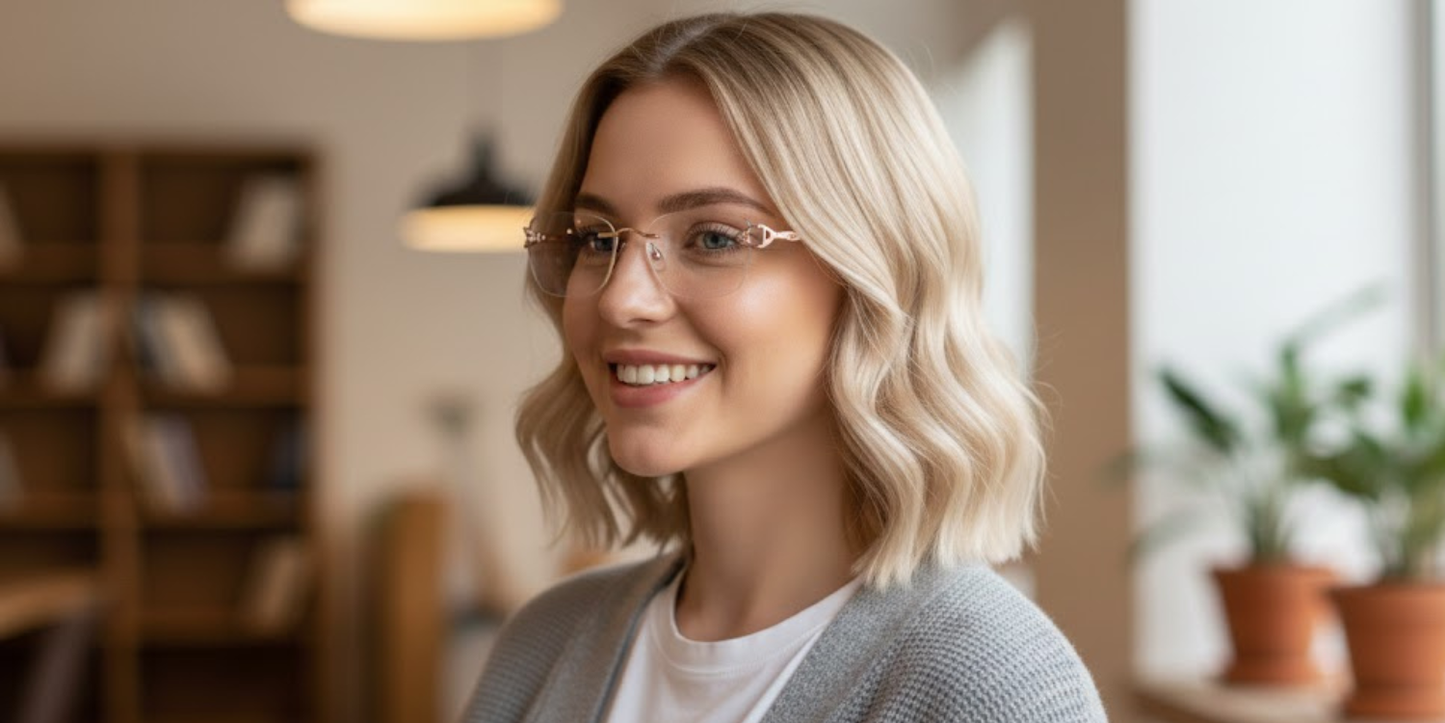 Rimless Cat Eye Premium Eyeglasses