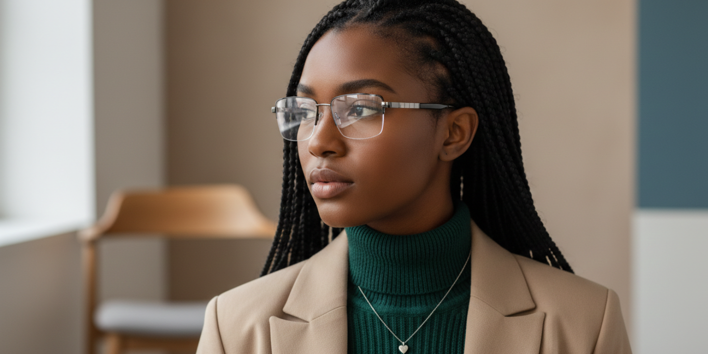 Half Rim Rectangle Classic Eyeglasses