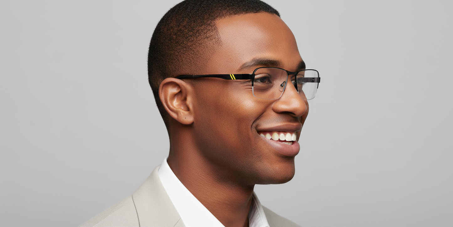 Half Rim Rectangle Classic Eyeglasses