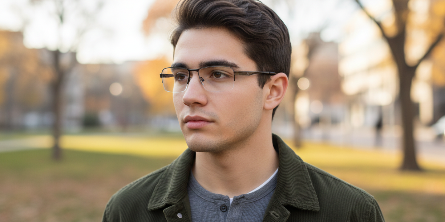 Half Rim Rectangle Classic Eyeglasses