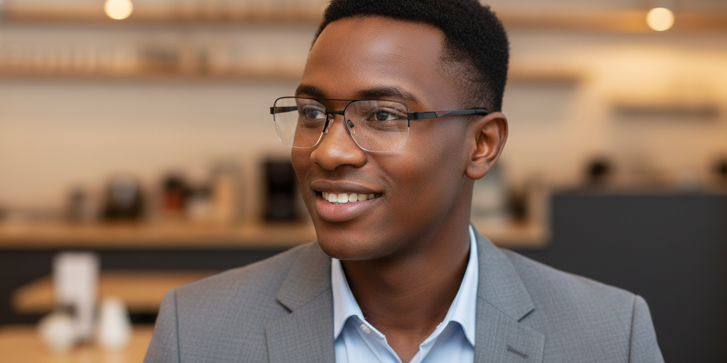 Half Rim Double Bridge Rectangle Classic Eyeglasses