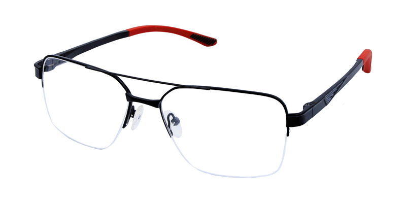 Half Rim Double Bridge Rectangle Classic Eyeglasses