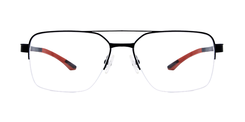 Half Rim Double Bridge Rectangle Classic Eyeglasses