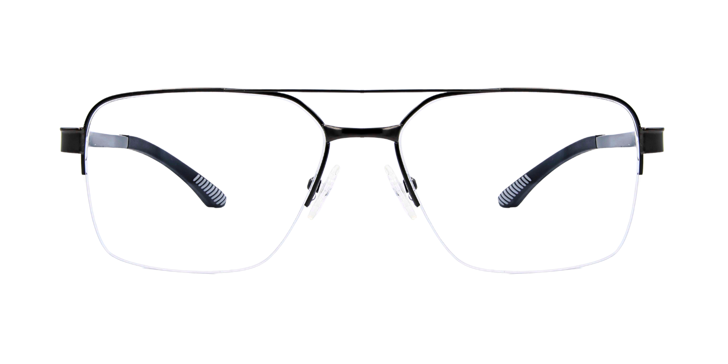 Half Rim Double Bridge Rectangle Classic Eyeglasses