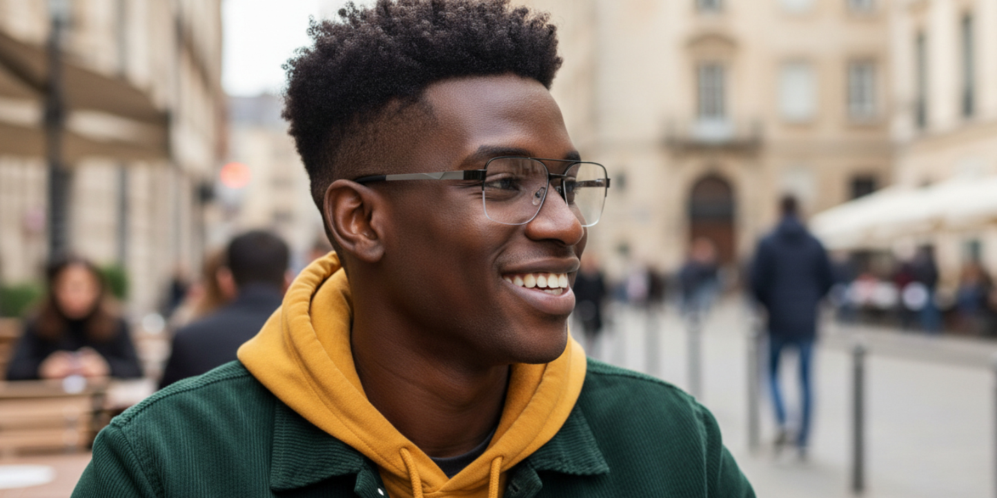Half Rim Double Bridge Rectangle Classic Eyeglasses