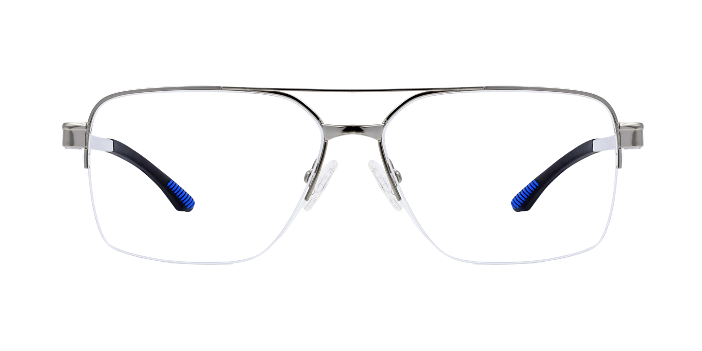Half Rim Double Bridge Rectangle Classic Eyeglasses