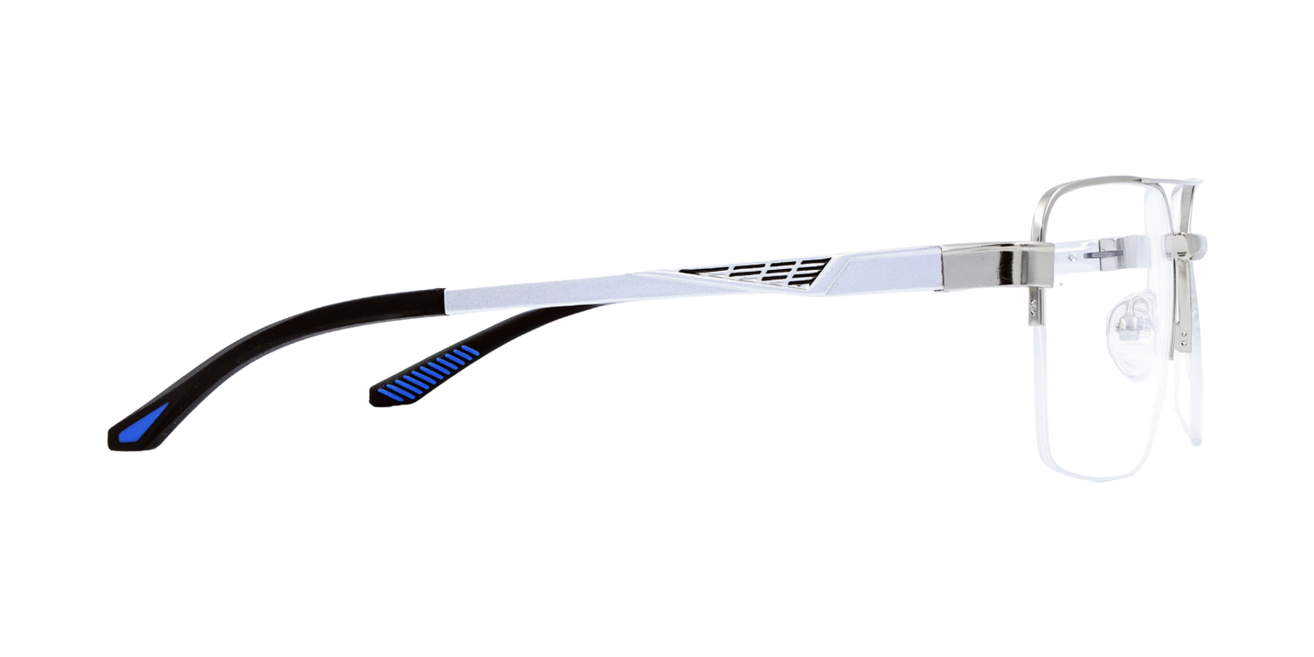 Half Rim Double Bridge Rectangle Classic Eyeglasses