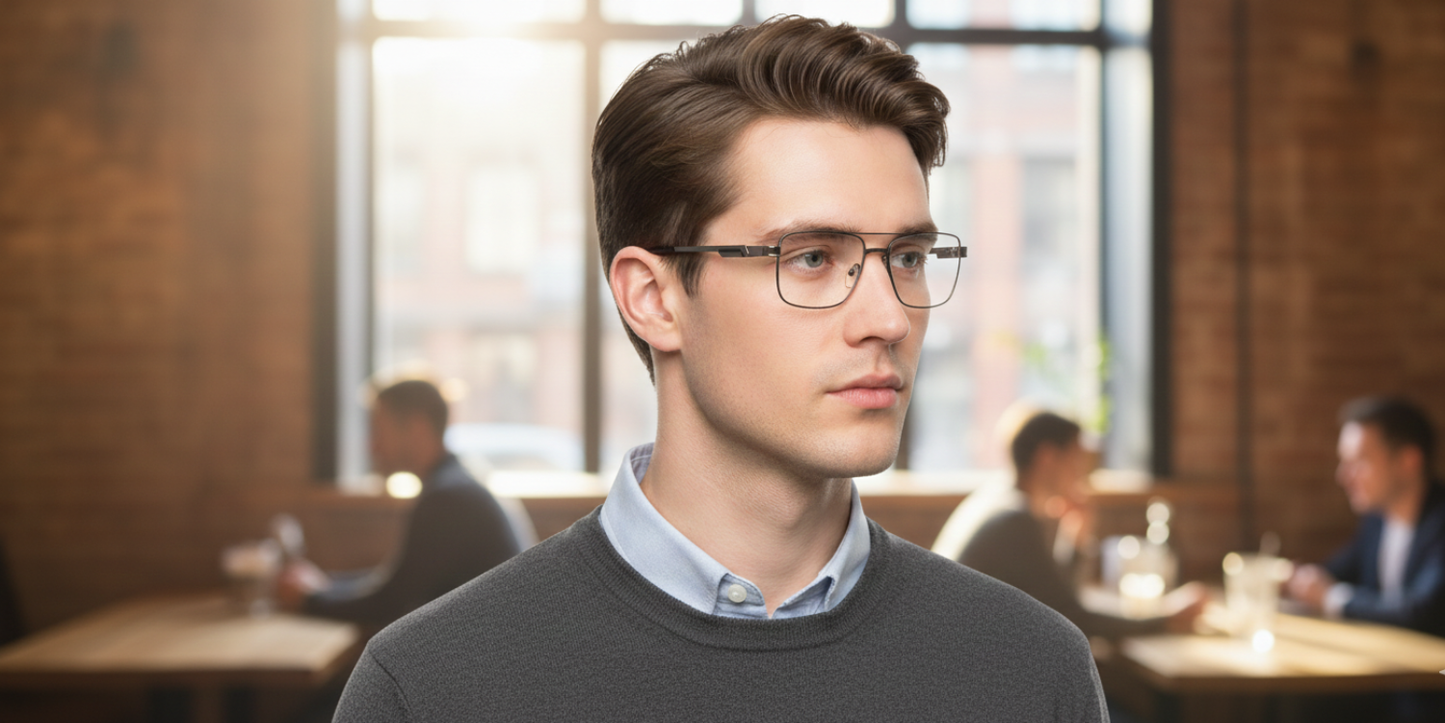 Full Rim Double Bridge Rectangle Classic Eyeglasses