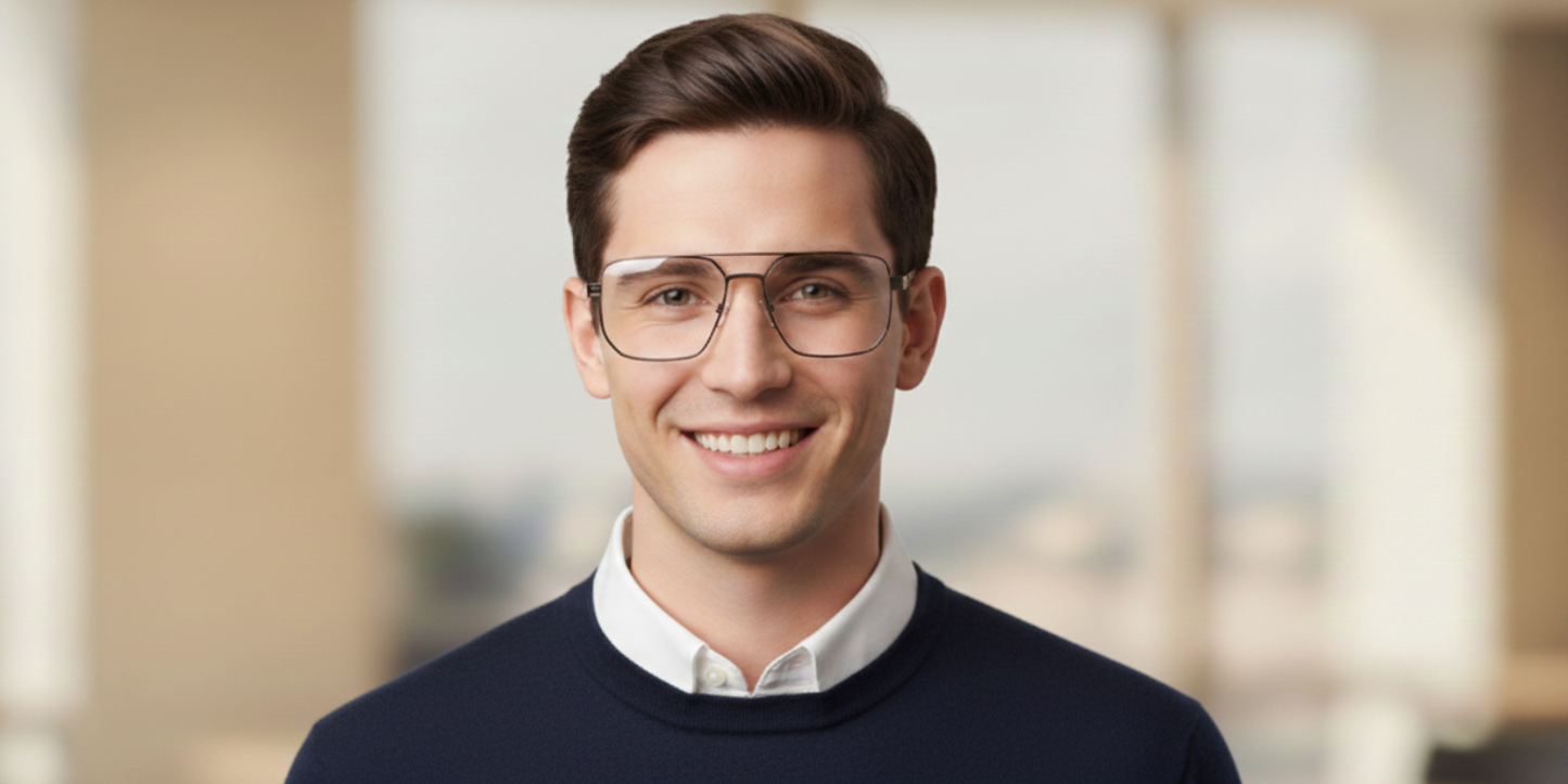 Full Rim Double Bridge Rectangle Classic Eyeglasses