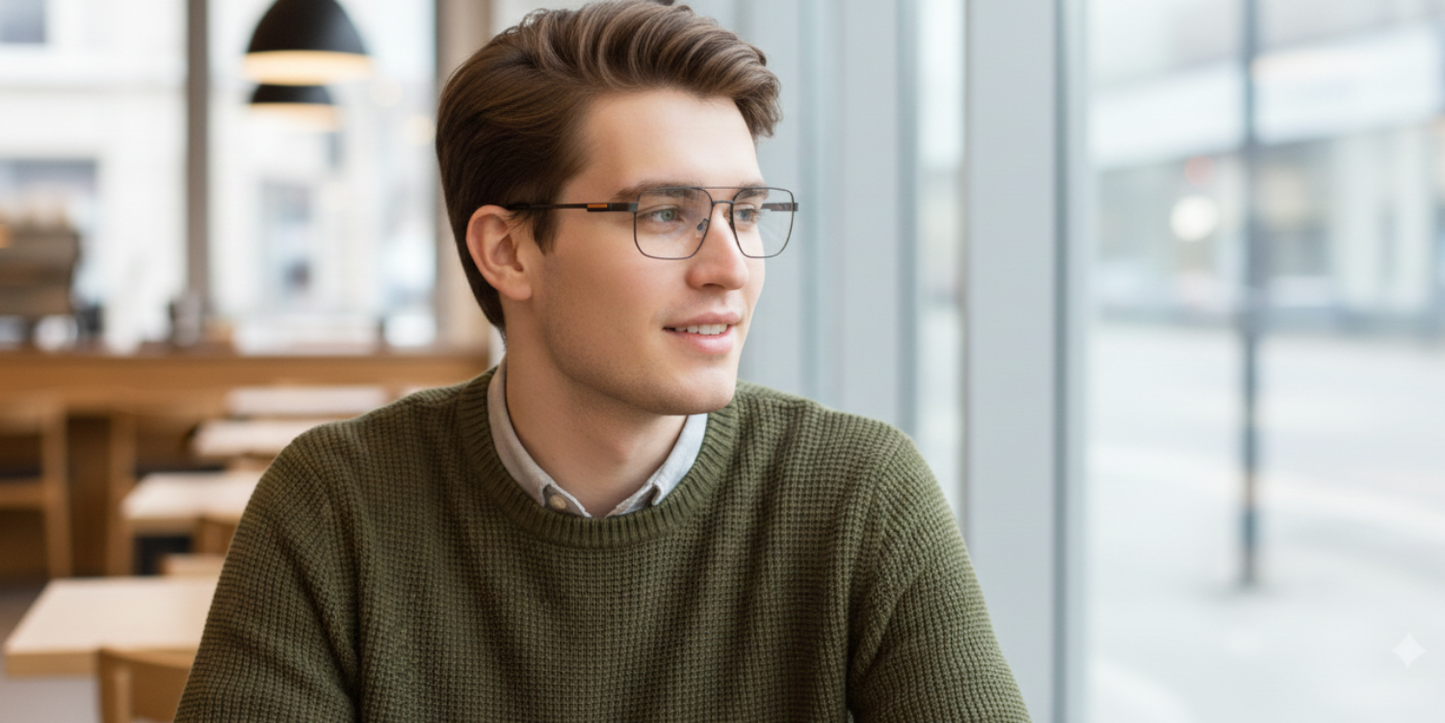 Full Rim Double Bridge Rectangle Classic Eyeglasses