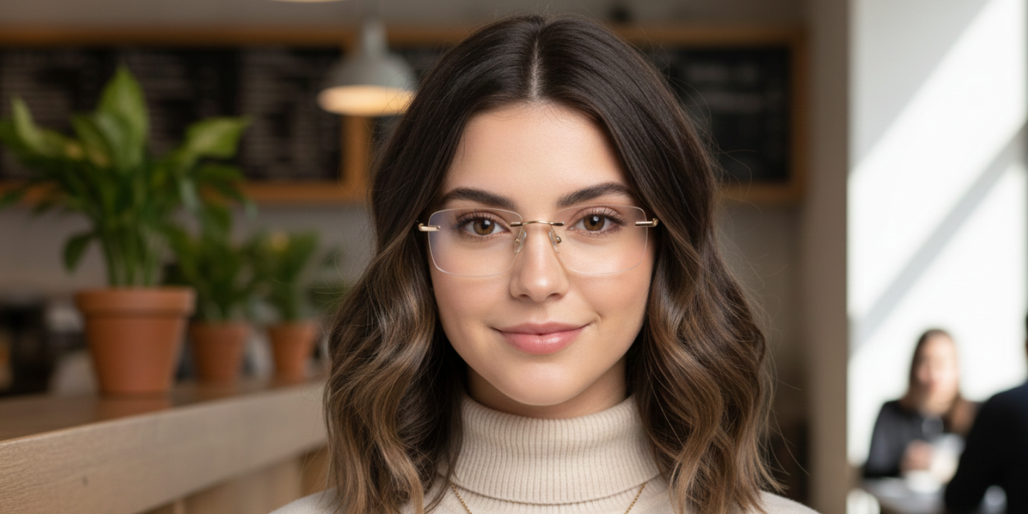 Rimless Rectangle Premium Eyeglasses