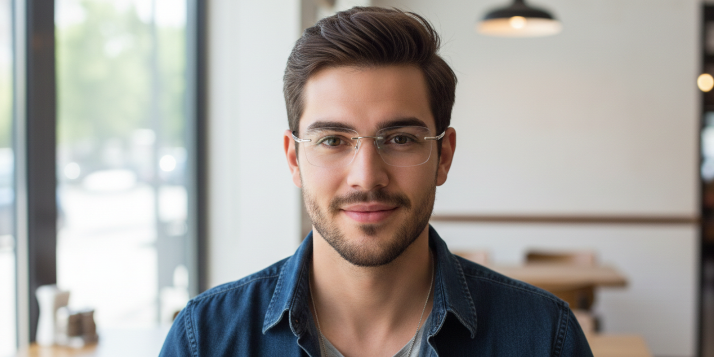 Rimless Rectangle Premium Eyeglasses